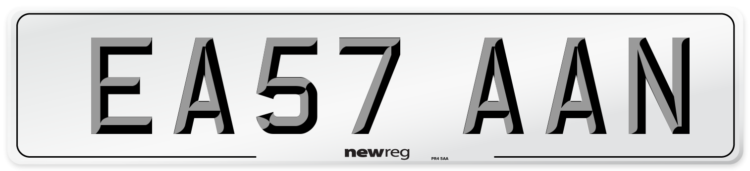 EA57 AAN Number Plate from New Reg